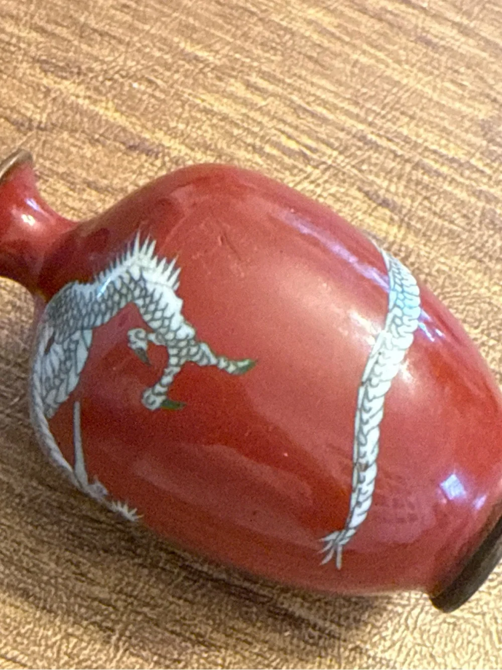 Dragon Cloisonne Vase Japanese vintage 3.5” small 1900’s